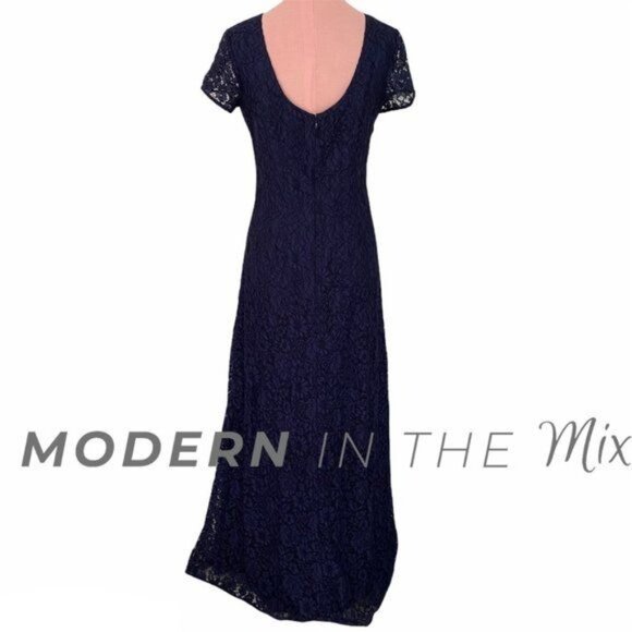 BHLDN Donna Morgan Deja Dress in Navy Blue Size 2 NWOT - Picture 8 of 10